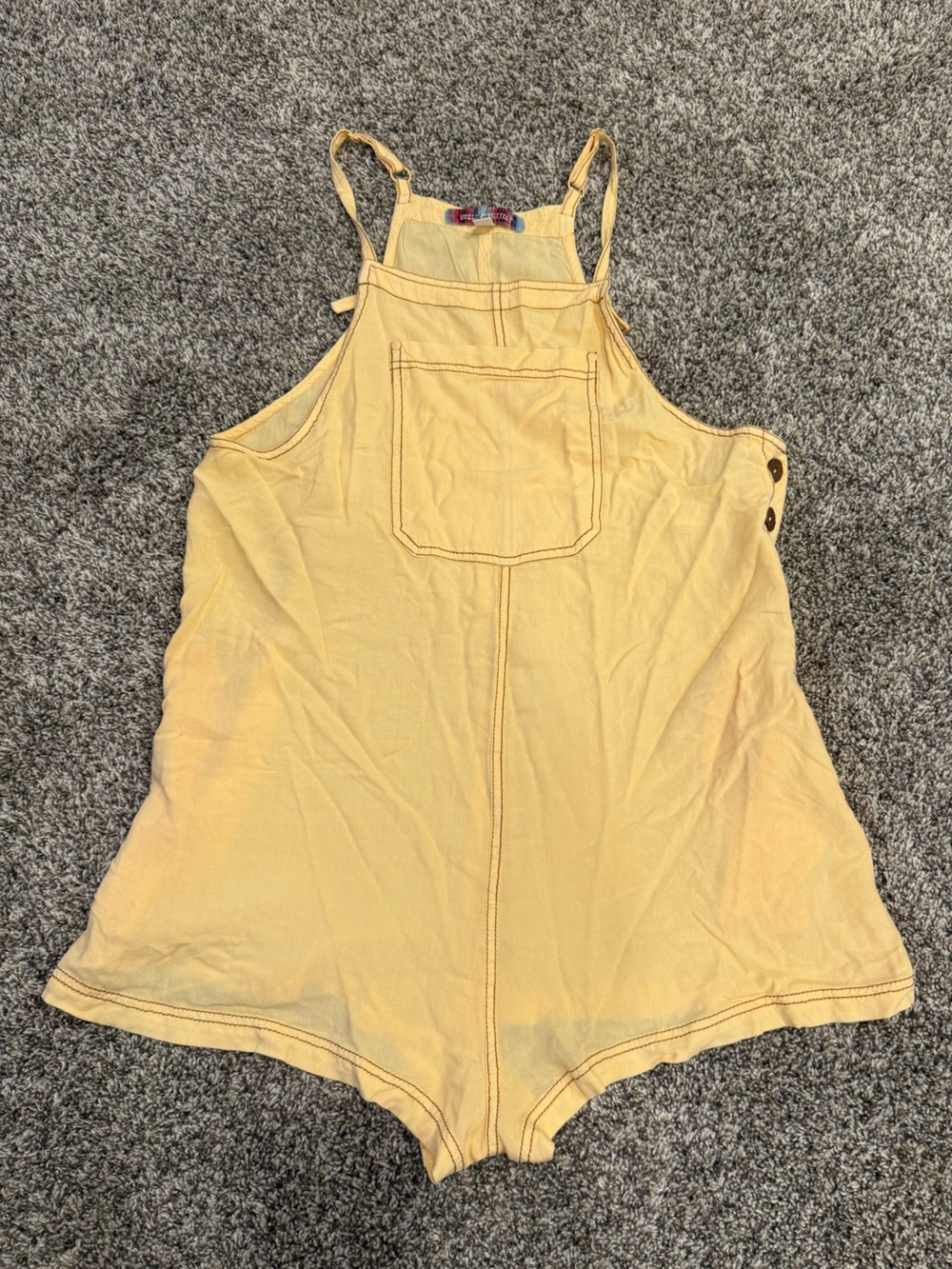 Urban Outfitters Urban Renewal Romper Womens Small Yellow Linen Blend Shortall